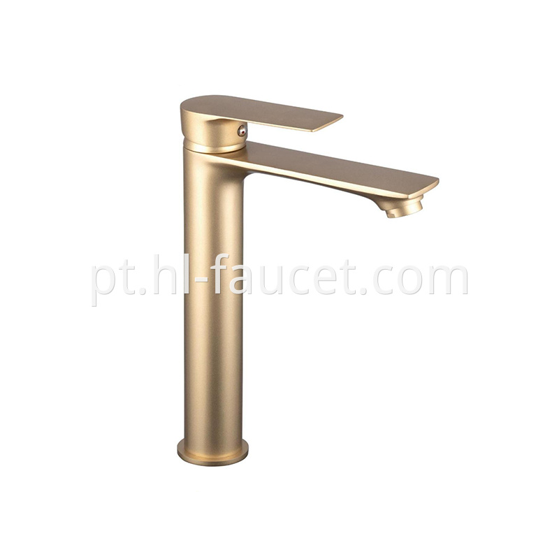 Gold Single Hole Basin Faucet Undermount